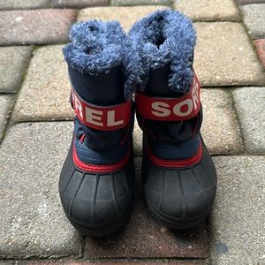 Sorel size 10 boots blue/black
